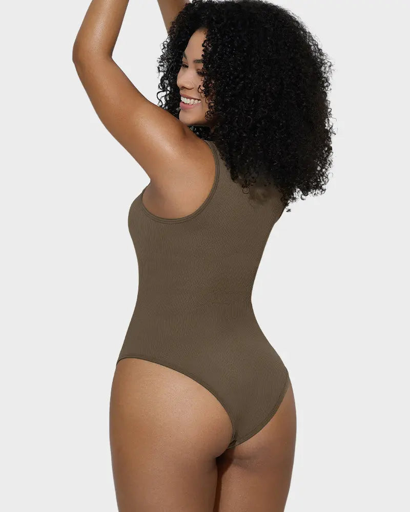 Bodysuit sem mangas com controlo do abdómen