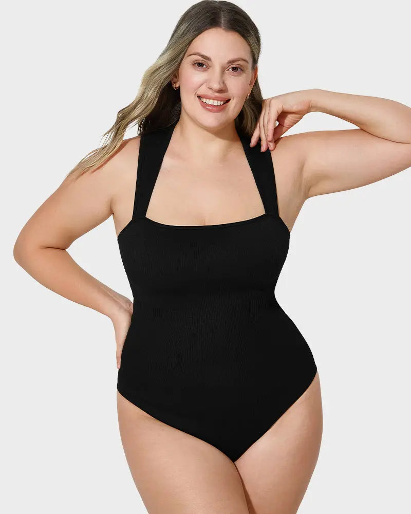 Bodysuit sem mangas com controlo do abdómen