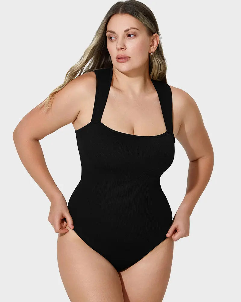 Bodysuit sem mangas com controlo do abdómen