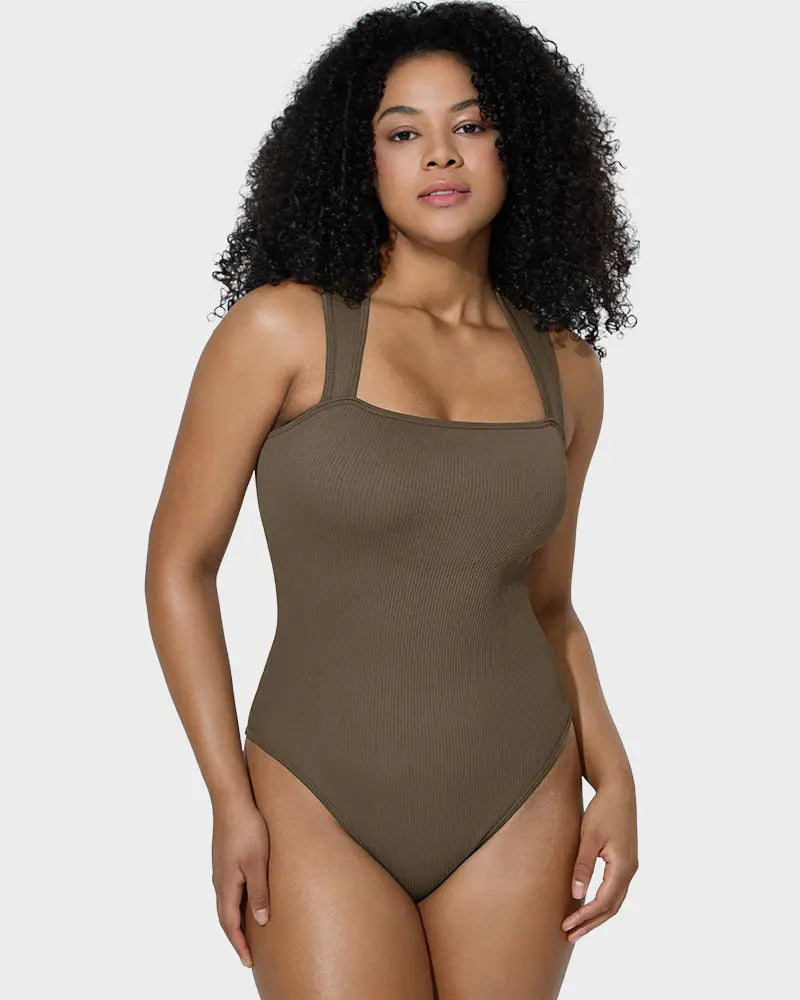 Bodysuit sem mangas com controlo do abdómen